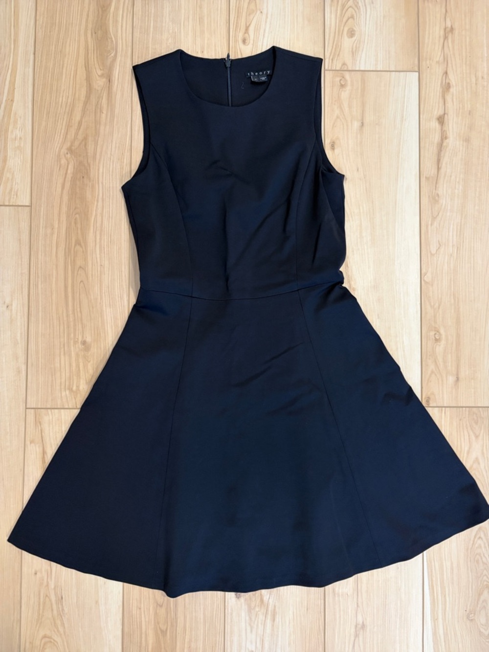 Theory Black Sleeveless A-Line Dress